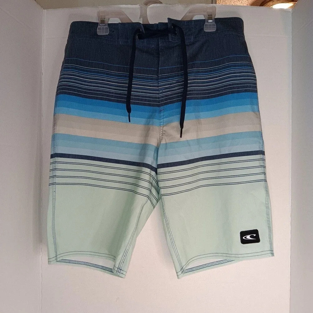 O'Neill Men's Swim/Surf Shorts HO8106202X Size 29 Gray/Blue/White